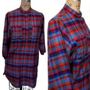Vintage 80s Plaid Pretty Shirtwaist Dress